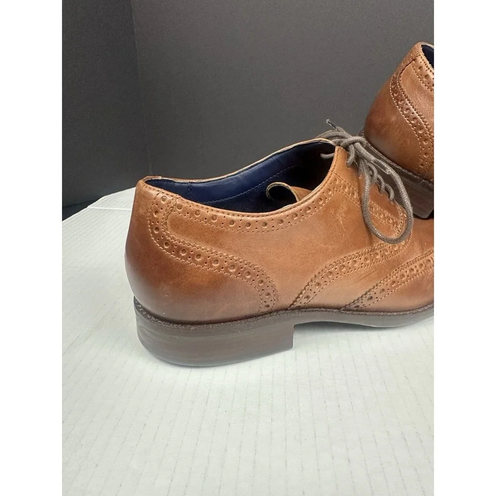 Cole Haan Mens Wayne C30687 Brown Leather Wingtip Oxford Dress Shoes Size 11 M